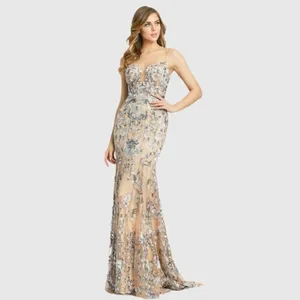MAC DUGGAL 79313 Embroidered Spaghetti Strap Trumpet Gown thumbnail 3