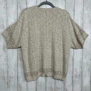 Vintage Chelsea Gardens Textured Knit Horse Shoe Short Sleeve Sweater Large thumbnail 2