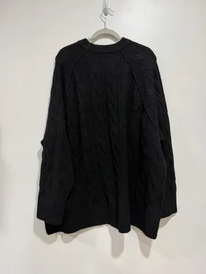 Aerie Black Cable Knit Oversized Sweater Size XXL NWT thumbnail 5