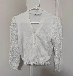 Kate Kasin White Cardigan M Size M thumbnail 1