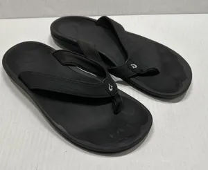 OluKai Ohana Shoes Womens Size 10 EU‎ 40 Black Flip Flop Sandals Comfort Casual thumbnail 1
