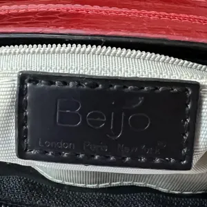 Beijo Shoulder Briefcase Bag Womens Lg Red Croc Embossed Faux Leather Tote Purse thumbnail 3