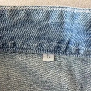 Retro Denim Maxi Skirt Womens Large Blue Button Front A-Line Boho thumbnail 7