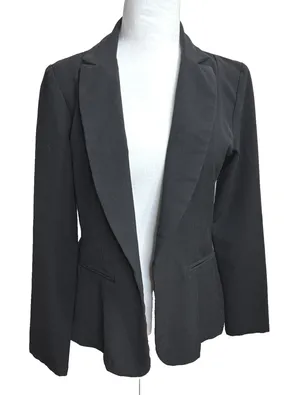 Maurices Blazer Black Sheer Back Panel Open Front Professional Work‎ Evening S thumbnail 1