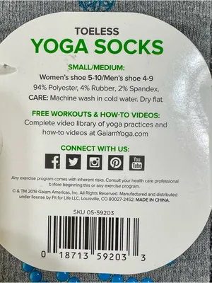 Gaiam Toeless Yoga Socks thumbnail 8