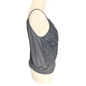 St. John Womens Black Wool‎ Blend Sequin Fringe Knit Camisole Top Size M thumbnail 4