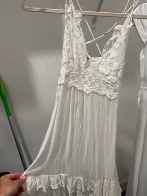 Free People White Dress Mini Lace thumbnail 1