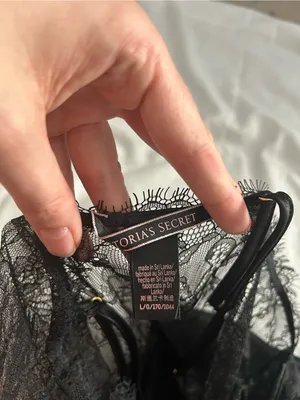 Victoria’s Secret Black Satin Lace Slip Dress Chemise Large Coquette Y2K Style thumbnail 6