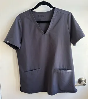 Figs Casma Three Pocket Scrub gray Top medium‎ nurse hospital work thumbnail 1