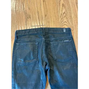 Seven for all mankind Lucy coated leather look jeans size 28 thumbnail 9