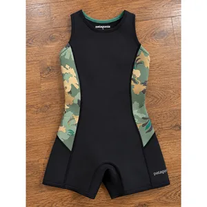 Patagonia Women's Yulex Shorty Wetsuit 4 Camo Green Black Spring Suit 86459 thumbnail 3