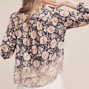 Maeve by Anthropologie Orli floral ombré blouse thumbnail 2