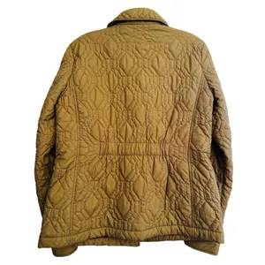 Lands End Womens Primaloft Quilted Jacket Tan Khaki‎ Snap Front Sz S 6-8 thumbnail 2
