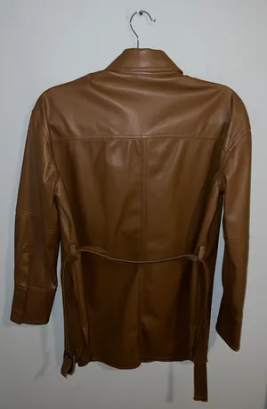 Zara Faux Leather Shirt Jacket thumbnail 6