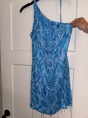 Zapata blue sequin short homecoming dress thumbnail 2