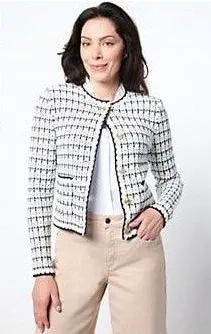 Nic+Zoe tweed sweater jacket size small thumbnail 1
