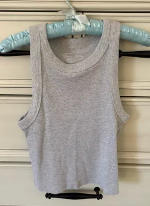 Aerie grey crop tank thumbnail 1