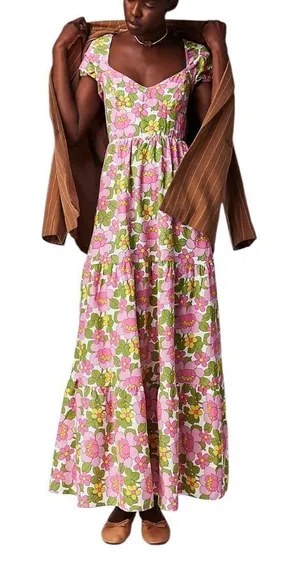 Show Me Your Mumu Cathy Maxi Dress in Fresh Floral XS thumbnail 1