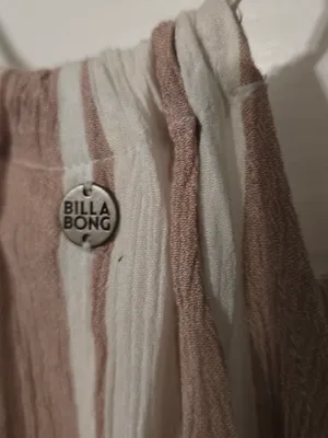 Billabong Taupe and White Striped Spaghetti Romper XS thumbnail 6