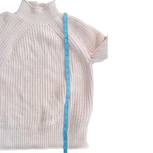 J.Crew Pink Shaker Stitch Mock Neck Cotton Sweater BE159 Medium EUC thumbnail 5