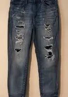 Women’s American Eagle super stretch jeans distressed destroyed sz 8 cropped 29 thumbnail 1