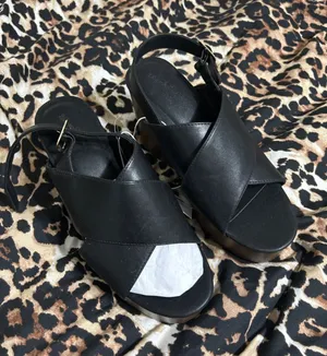 Universal Thread Black Crisscross Platform Slingback Wedges thumbnail 1