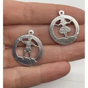 Vintage Forstner‎ Lot of 2 Boy Girl Charm Pendant Sterling 925 Silver 1960s 5.2g thumbnail 2