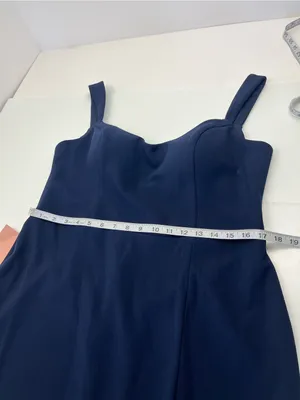 BHLDN Navy Blue Sheath Dress Womens Size 18 Lined Slit Wedding Guest‎ NEW *FLAW thumbnail 11