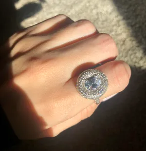 925 Silver Circle Diamond 💍 Ring thumbnail 6