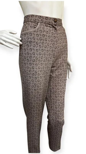 Designer G Brown Patterned Women's Pants Size L thumbnail 1