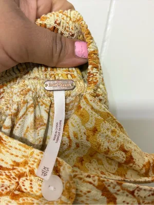 Free People Sugar Sands One Piece Honey Boho Wide Leg Jumpsuit XS Tie Strap thumbnail 6
