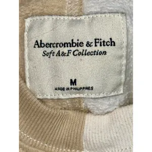 Abercrombie & Fitch Soft AF Cream Colorblock Cropped Crewneck Sweatshirt Size M thumbnail 4