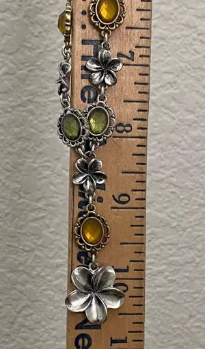 LUCKY BRAND Silver-tone Chain Flower Cabochon Y-Necklace 31g thumbnail 11