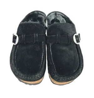 Birkenstock Buckley Shearling Clogs Black Suede Lined Slip-On Shoes Size 38 US 7 thumbnail 1