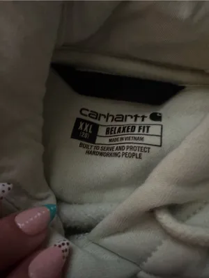 Carhartt Light yellow Hoodie with Blue Logo thumbnail 2