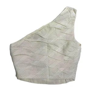 ZARA Asymmetric One Shoulder Draped Cropped Top Cream Side Zip Size XS‎ NEW thumbnail 6