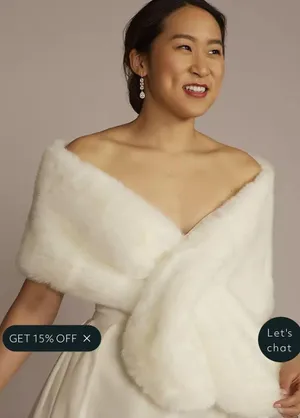 David’s Bridal Faux Fur Shawl thumbnail 1