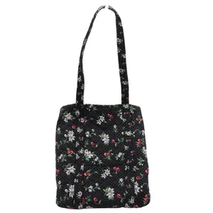 Unbranded Tote Bag Womens OS Quilted Cherry Floral Polka Dot Black Fruit thumbnail 2