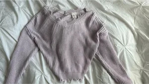 light purple off the shoulder knit sweater Size XS thumbnail 4