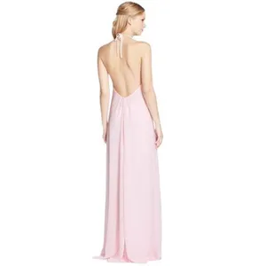 Nouvelle Amsale Jordan Open Back Chiffon Halter Bridesmaid Dress Medium thumbnail 3