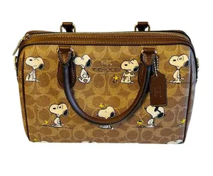 Coach X Peanuts Rowan Satchel with Snoopy Print in Signature Canvas thumbnail 1