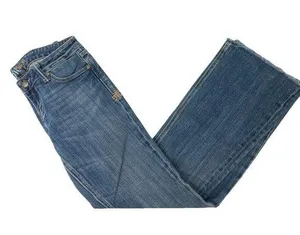 Miss Me 27 Flare Raw Edge Low Rise Denim Jean Embossed Back Pockets 30" Inseam thumbnail 1