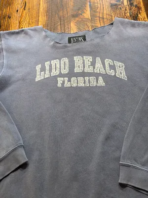 Austin's Inc Ladies Small Lido Beach Florida off-the-shoulder Sweatshirt thumbnail 2