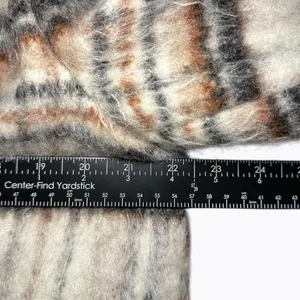 VILA Virooma Birch Check Wool Pea Coat Size M Plaid Quiet Luxury thumbnail 7