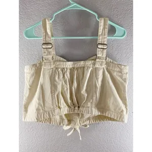 Free People We The Free Palm Desert Cream Ivory Button Crop Top thumbnail 11