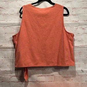 Madewell texture and thread sleeveless blouse side tie splice neck line plus 3x thumbnail 7