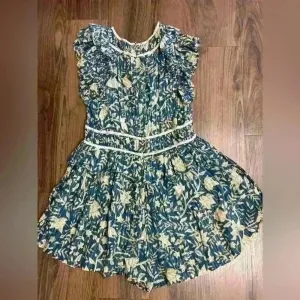 Ulla Johnson Romper Endah Playsuit Floral Retails $445 Bohemian Teal Fairy 6‎ thumbnail 4