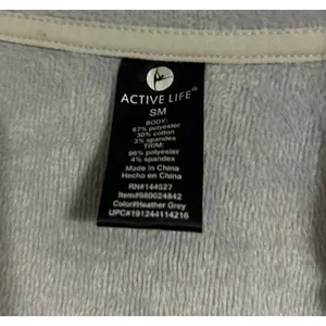 Active Life Heather Gray Hoodie Open SZ SM Fleece Soft Terry Inside Pockets thumbnail 7