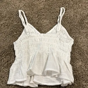 Ocean Drive White ruffle top thumbnail 2