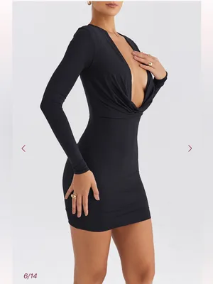 Mistress Rocks Black Draped Mini Dress thumbnail 2